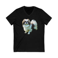 Japanese Chin Artistry Unisex Jersey Short Sleeve V-Neck Tee