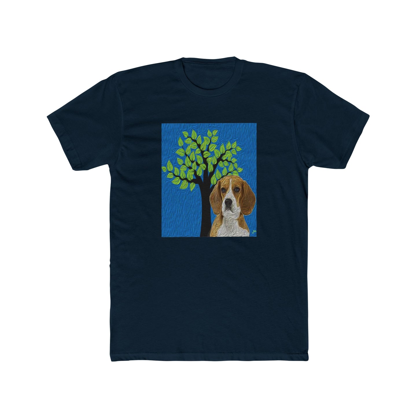 Beagle 'Hopper' Men's Fitted Cotton Crew Tee