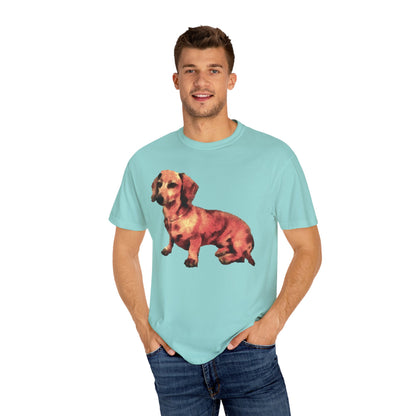 Dachshund 'Simone' Unisex Relaxed Fitted Garment-Dyed T-shirt