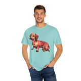Dachshund 'Simone' Unisex Relaxed Fitted Garment-Dyed T-shirt