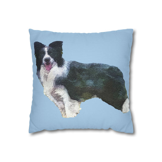 Border Collie '#1' Spun Polyester Throw Pillow