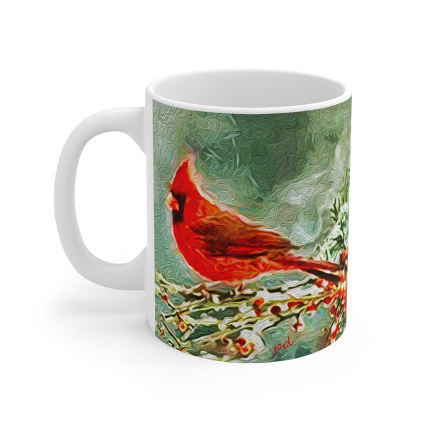 Winter Cardinal -  Ceramic Mug 11oz