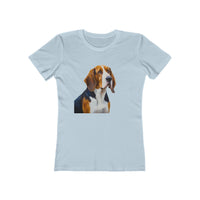 American English Coonhound Women's Slim Fitted Tee: A Tribute to the Devout Raccoon Hunter