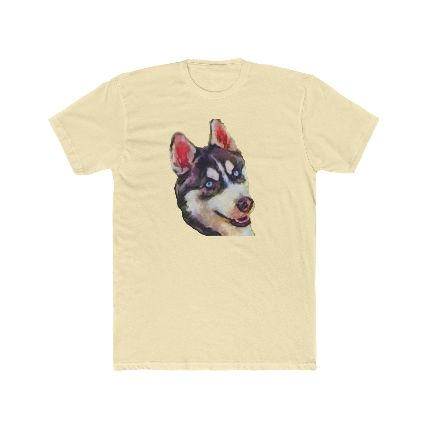 Siberian Husky 'Iditarod' Men's Fitted Cotton Crew Tee