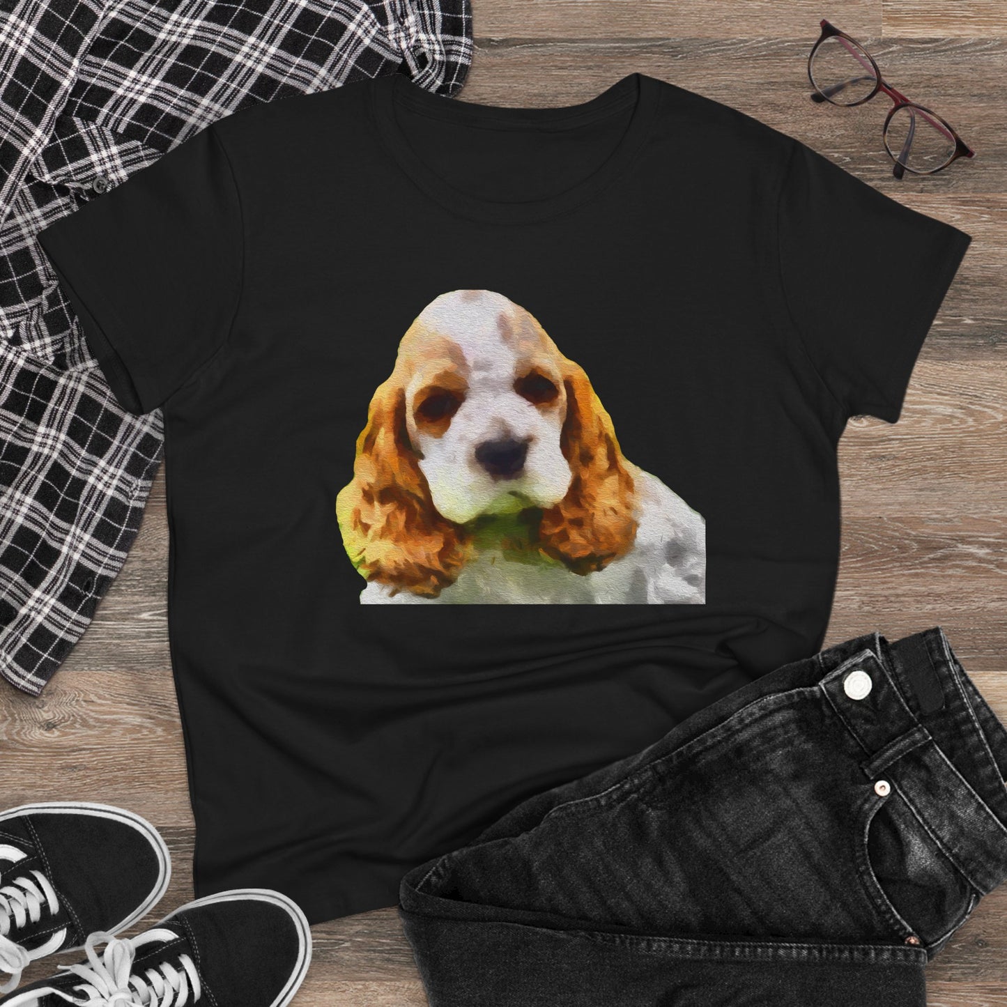 Cocker Spaniel 'Hogan' Women's Midweight Cotton Tee