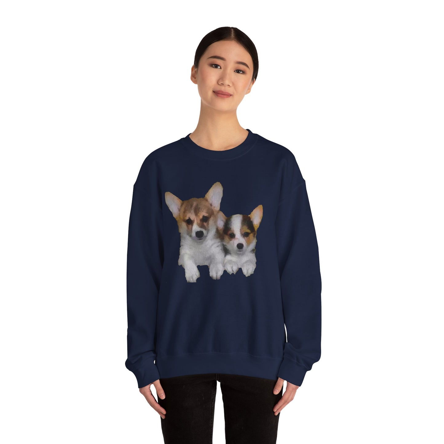 Welsh Corgi 'Cousins' Unisex 50/50 Crewneck Sweatshirt by DoggyLips™