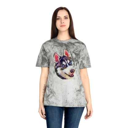 Siberian Husky 'Iditarod' Unisex Cotton Color Blast T-Shirt