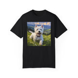 Romantic Westie Portrait Unisex Relaxed Fit Garment-Dyed T-shirt