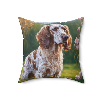 Charming English Setter Spun Polyester Throw Pillow