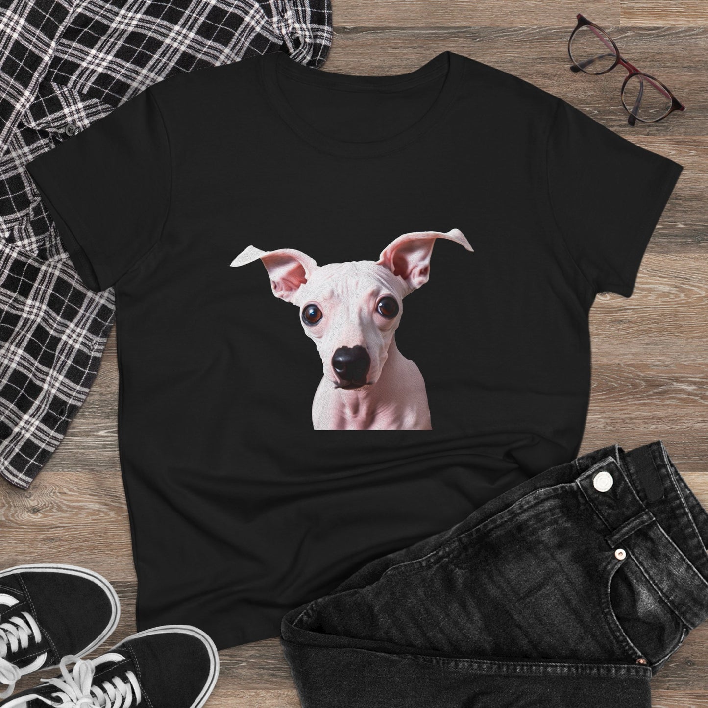 American Hairless Terrier Women's Midweight Cotton Tee