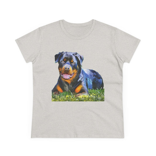 Rottweiler 'Lina; Women's Midweight Cotton Tee