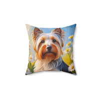 Silky Terrier Spun Polyester Throw Pillow