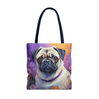 Pug Polyester Tote Bag (AOP)