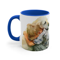 Yellow Labrador Retriever and Child - - Accent - Ceramic Coffee Mug, 11oz