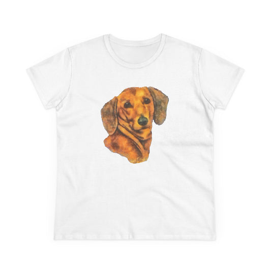 Dachshund 'Doxie #1' Women's Midweight Cotton Tee