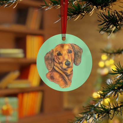 Dachshund 'Doxie 1' Christmas Tree Metal Ornaments