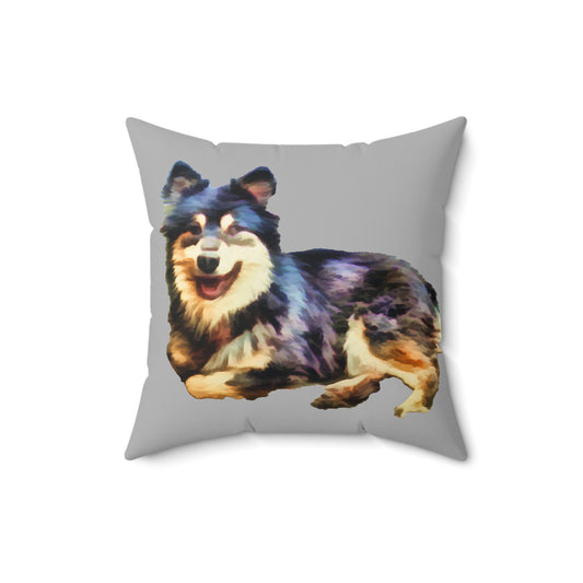 Finnish Lapphund Spun Polyester Throw Pillow