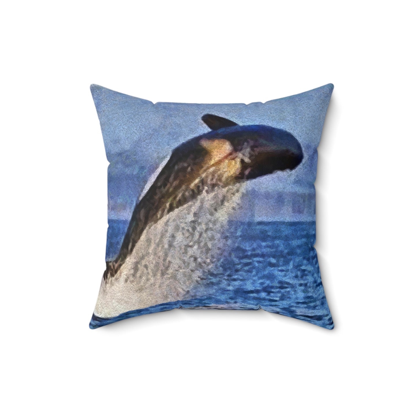 Whale 'Leviathan' Spun Polyester Throw Pillow