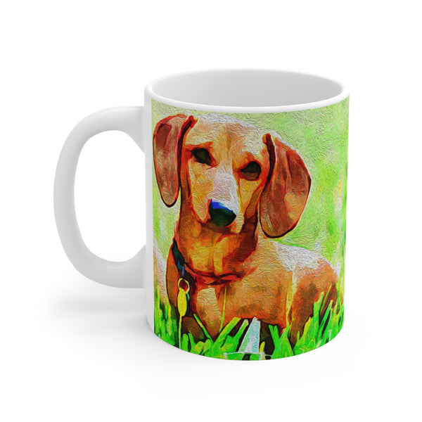 Dachshund 'Daisy' Ceramic Mug - A Whimsical Sip of Joy