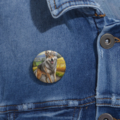 Czechoslovakian Vlcak 'Wolfdog' Metal Pinback Button
