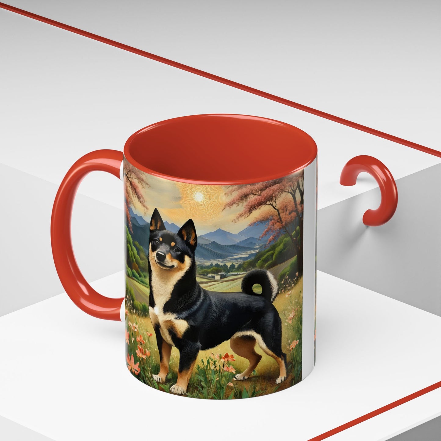Black and Tan Shiba Inu Ceramic Accent Coffee Mug