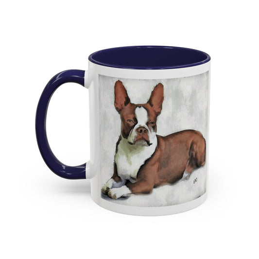 Charming Boston Terrier Accent Ceramic Coffee Mug