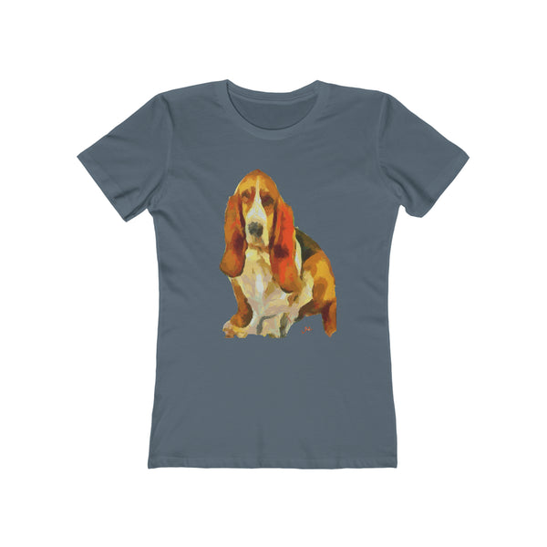 Basset Hound 'Lautrec' - -  Women's Slim Fit Ringspun Cotton T-Shirt