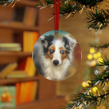 Australian Shepherd 'Zack' Christmas Tree  Metal Ornament