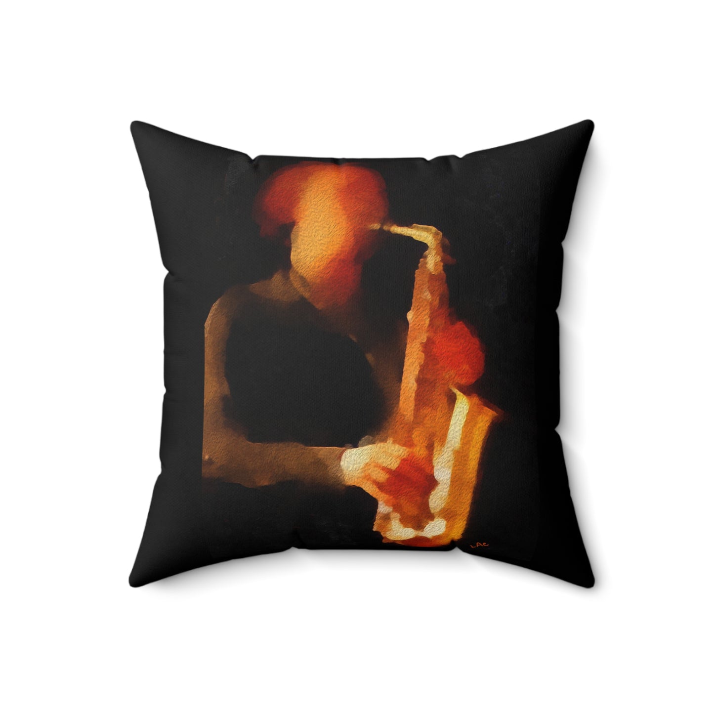 The Saxophonist - Spun Polyester Throw Pillow