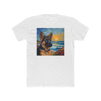 German Shepherd Puppy #2 - Men's Fitted Cotton Crew Tee