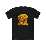 Golden Retriever 'Beau' Men's Fitted Cotton Crew Tee