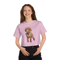 Hungarian Vizsla 'Augie' Women's Cropped Cotton T-Shirt