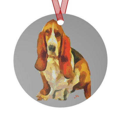 Basset Hound "Lautrec" Metal Ornaments