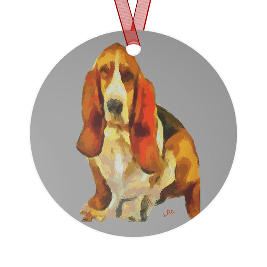 Basset Hound "Lautrec" Metal Ornaments