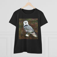 Snowy White Owl Women's Midweight Cotton Tee