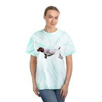 German Shorthair Pointer 'On Point' Unisex Tie-Dye Tee, Cyclone