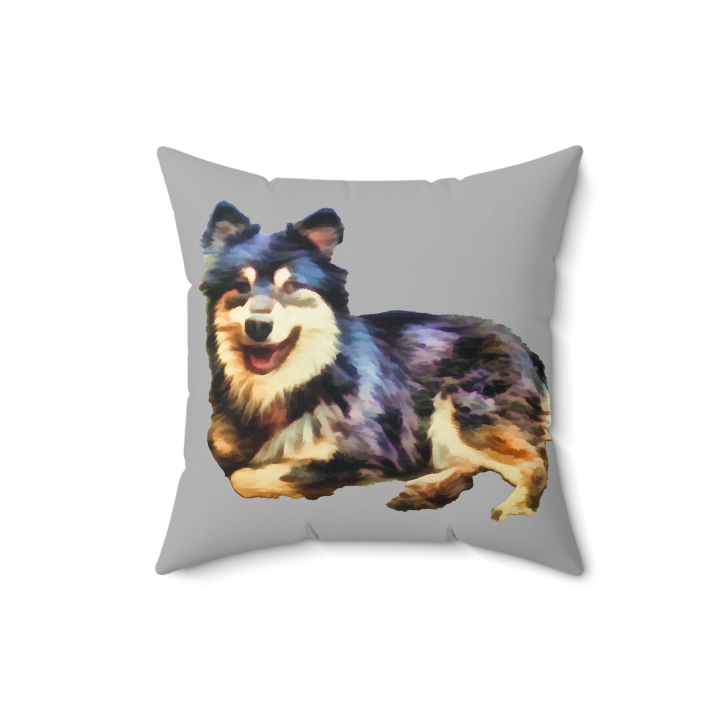 Finnish Lapphund Spun Polyester Throw Pillow