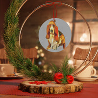 Basset Hound "Lautrec' Christmas Tree  Metal Ornaments