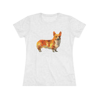 Elegant Essence: Pembroke Welsh Corgi Artistic Painting Women's Fitted Triblend Tee