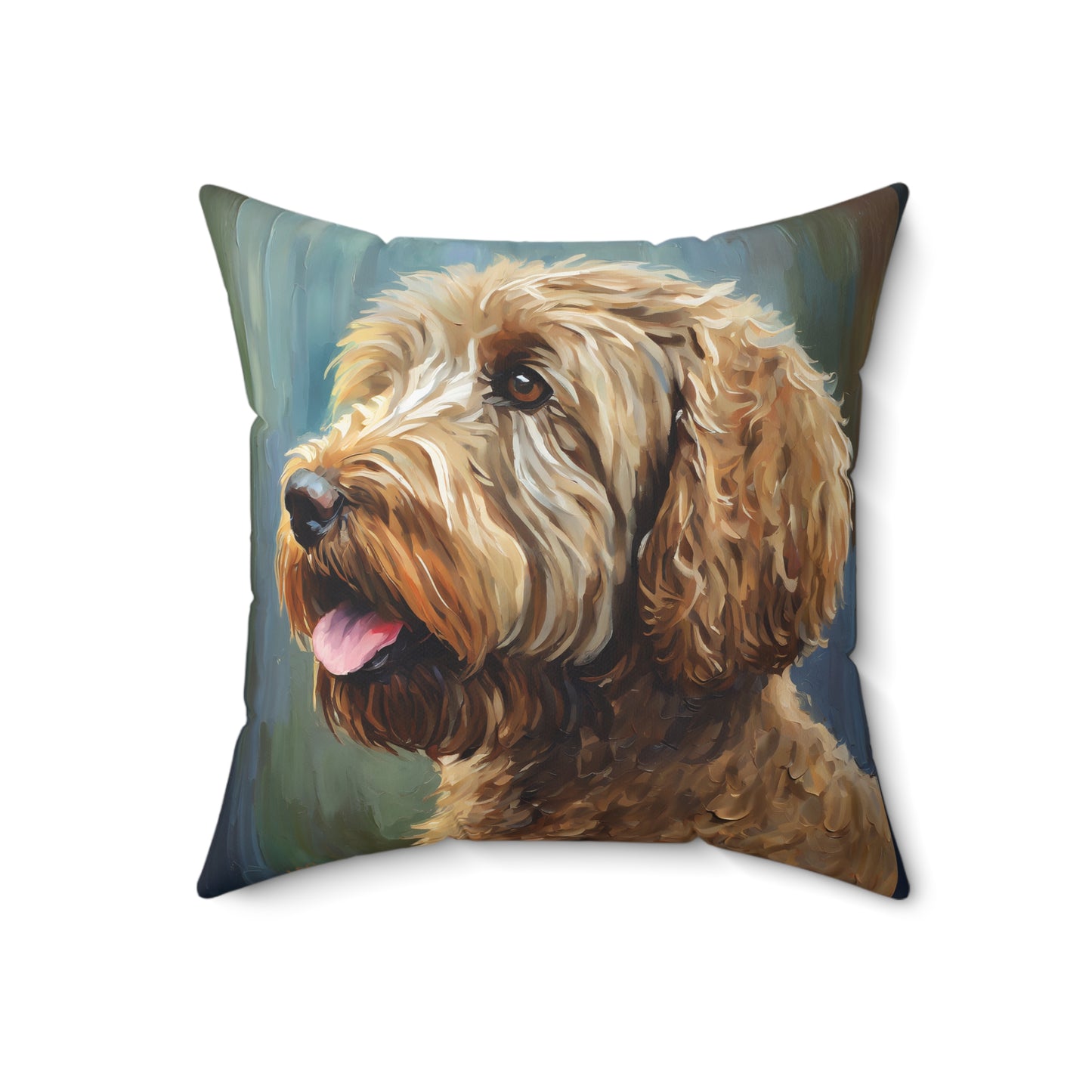 Charming Labradoodle Spun Polyester Throw Pillow