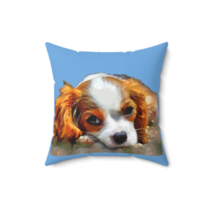 Cavalier King Charles Spaniel Puppy - Spun Polyester Throw Pillow