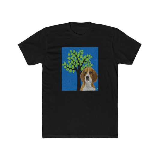Beagle 'Hopper' Men's Fitted Cotton Crew Tee