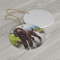 Irish Water Spaniel Ceramic Ornament