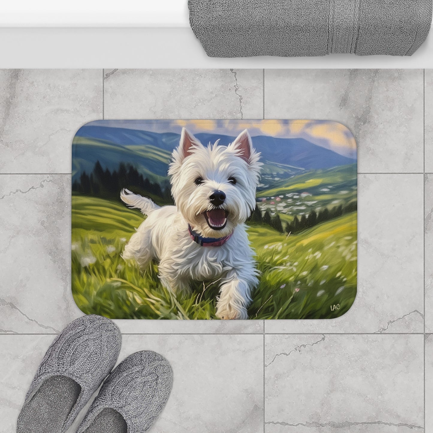 Westie #2 - West Highlands Terrier Bathroom Rug Mat