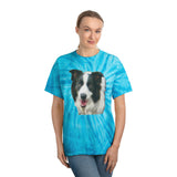 Border Collie #2 - Unisex Cotton Tie-Dye Tee, Cyclone