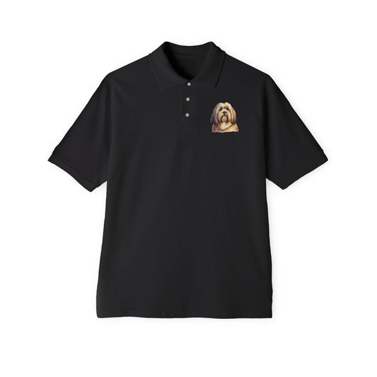Lhasa Apso Men's Luxurious Piqué Polo Shirt