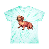 Dachshund 'Simone' Unisex Cotton Tie-Dye Tee, Cyclone