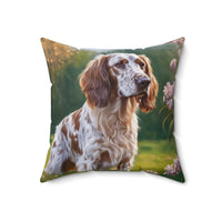 English Setter Spun Polyester Throw Pillow