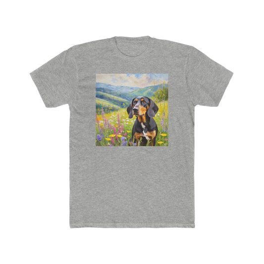 Black & Tan Coonhound Men's Fitted Cotton Crew Tee