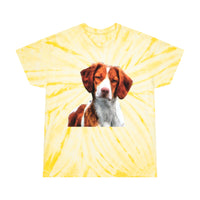 Brittany Spaniel 'Gunner' Unisex Tie-Dye Tee in Cyclone